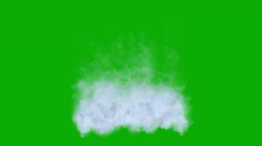 Yeşil ekran arka planında yükselen ağır duman