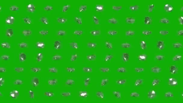 Verschieben Von Diamanten Muster Auf Grünem Hintergrund — Stockvideo