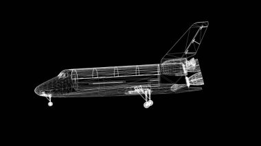 Sade siyah arkaplanda kablo resminin güzel bir çizimi