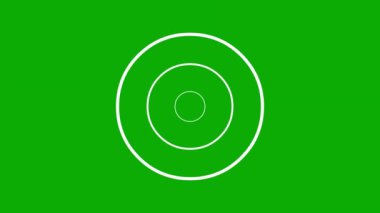 Yeşil ekran arkaplan ile beyaz dairesel dalgalar hareket grafikleri