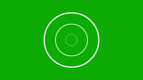 Białe Fale Okrągłe Ruchu Grafiki Zielonym Tle Ekranu — Wideo stockowe