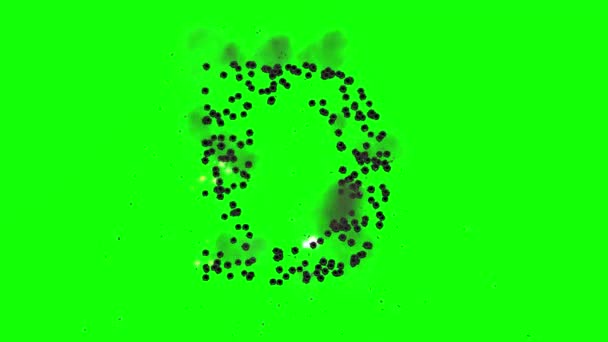 緑のスクリーンの背景の弾丸ショットによって形成される英語のアルファベットD — ストック動画