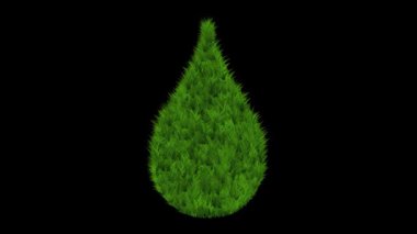 Sade siyah arkaplanda yeşil çimen efekti olan simgeyi bırak