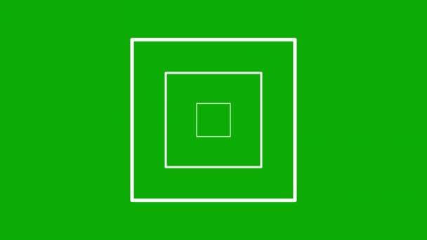 Uitbreidende Witte Vierkante Vormen Groen Scherm Achtergrond — Stockvideo