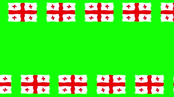 Spostamento Delle Bandiere Polonia Cornice Decorativa Sfondo Schermo Verde — Video Stock