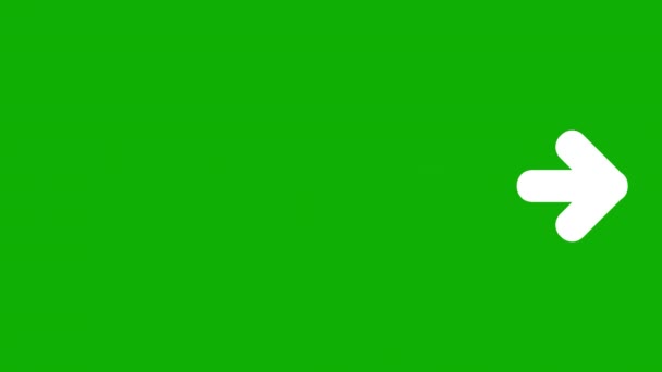 緑の画面の背景を持つ方向矢印シンボルモーショングラフィックス — ストック動画