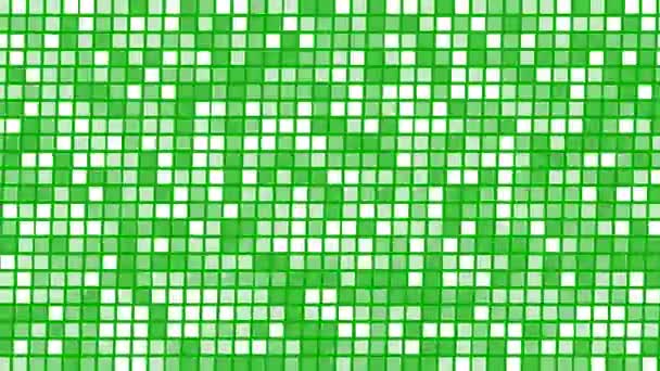 緑のスクリーンの背景のデジタル ピクセル正方形のパターン — ストック動画