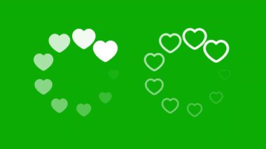 Yeşil ekran arkaplanlı dairesel tampon kalp hareketi grafikleri