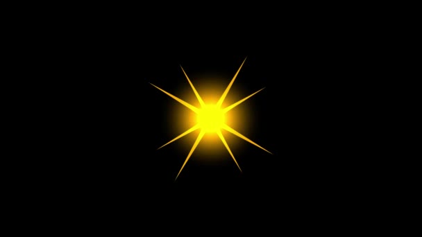 Glowing Star Motion Graphics Plain Black Background — Stock Video