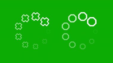 Yeşil ekran arkaplanlı dijital tampon sembolleri hareket grafikleri