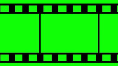 Yeşil ekran arka planına sahip film şeridi hareketi grafikleri taşınıyor