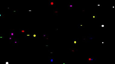 Renkli dairesel şekiller düz siyah arkaplan ile hareket grafikleri