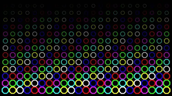 Düz siyah arkaplan üzerindeki renkli dairelerin güzel çizimi