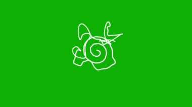 Yeşil ekran arkaplan ile beyaz spiral yol hareket grafikleri