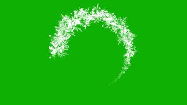 Yeşil ekran arkaplanlı beyaz dekoratif çember hareket grafikleri