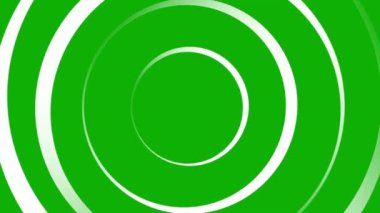 Beyaz dairesel halkaların genişletilmesi yeşil ekran arka planına sahip hareket grafikleri