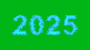 2025 su dalgaları ile yeşil ekran arka planı üzerinde etkisi