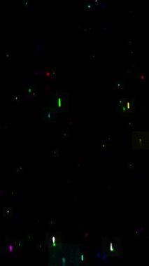 Düşen renkli simler düz siyah arkaplanlı dikey hareket grafiklerini parlatır