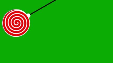 Dönen spiral illüzyon sarkacının yeşil ekran arkaplanlı grafikleri