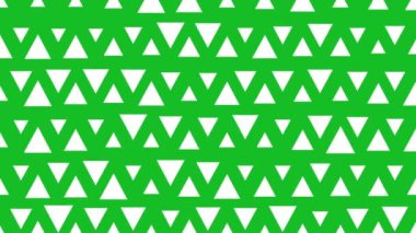 Beyaz üçgen yeşil ekran arka planında deseni şekillendirir