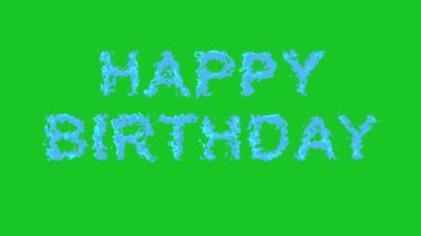 Yeşil ekran arkaplanı üzerinde su dalgaları etkisi olan Mutlu Yıllar metni