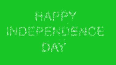 Yeşil ekran arkaplanında baloncuklu Bağımsızlık Günü metni