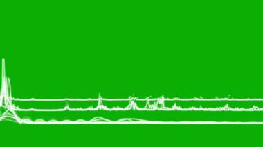 Yeşil ekran arkaplan ile beyaz frekans dalgaları hareket grafikleri