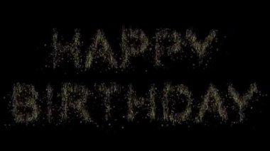 Sade siyah arkaplanda büyüyen çimen efektiyle Mutlu Yıllar metni