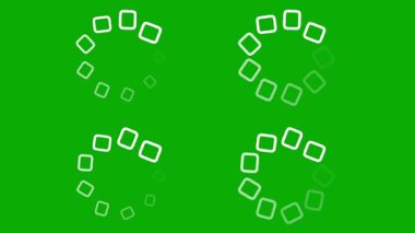 Yeşil ekran arka planında kare şekilli dairesel tampon