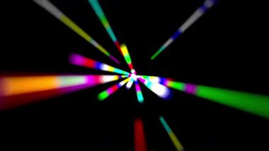 Renkli ışık enerjisi düz siyah arkaplan ile hareket grafiklerini çizer