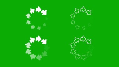 Yeşil ekran arkaplan ve ok hareketi grafikleriyle dairesel tamponlama