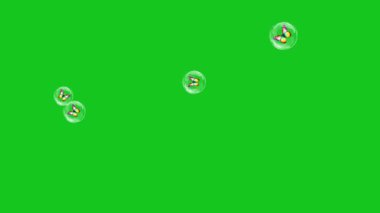 İçerideki renkli kelebekler yeşil ekran arkaplanlı hareket grafikleri oluşturur