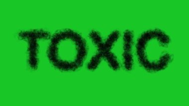 Yeşil ekran arka planında siyah duman etkisi olan zehirli metin