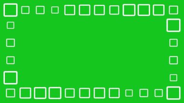 Yeşil ekran arka planında beyaz kare dekoratif çerçeve şekillendirir