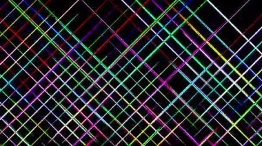 Sade siyah arkaplanda renkli ızgara çizgileri deseni