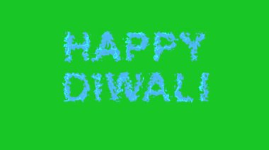 Yeşil ekran üzerinde su dalgaları etkisi olan Mutlu Diwali metinleri