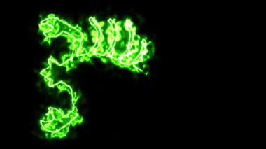 Sade siyah arkaplan üzerinde yeşil enerji etkisine sahip Akrep sembolü