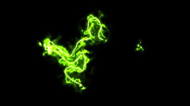 Sade siyah arkaplan üzerinde yeşil enerji etkisine sahip meditasyon sembolü