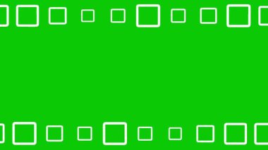 Yeşil ekran arka planında beyaz kare dekoratif çerçeve şekillendirir