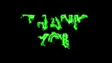 Sade siyah arkaplanda yeşil enerji etkisine sahip teşekkür mesajı