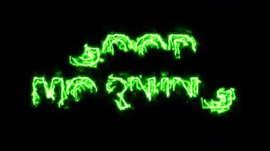 Sade siyah arkaplan üzerinde yeşil enerji etkisi olan Günaydın metni