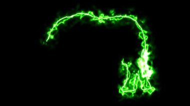 Sade siyah zemin üzerinde yeşil enerji etkisine sahip fil sembolü