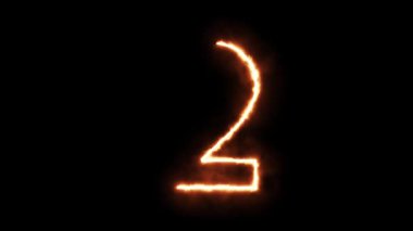 Sade siyah arka planda ateş etkisine sahip iki numara