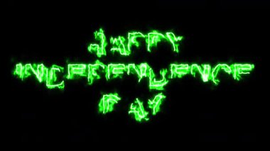 Sade siyah zemin üzerinde yeşil enerji etkisi olan Bağımsızlık Günü metnin kutlu olsun.