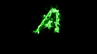 Sade siyah arkaplan üzerinde yeşil enerji etkisine sahip Dört Numara