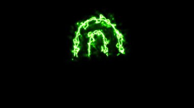 Sade siyah arkaplanda yeşil enerji etkisine sahip Sıfır Numara