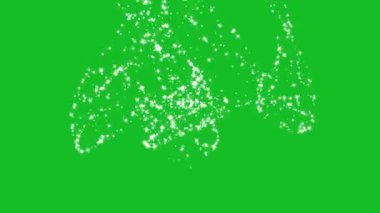 Yeşil ekran arka planında beyaz parıltılı altı numara