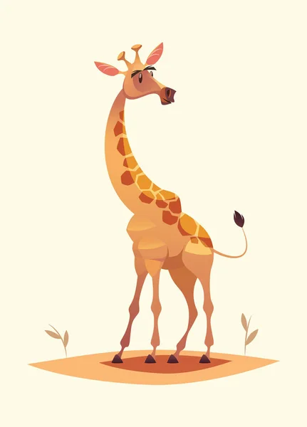 Giraff Karaktär Isolerad Vektor Illustration — Stock vektor