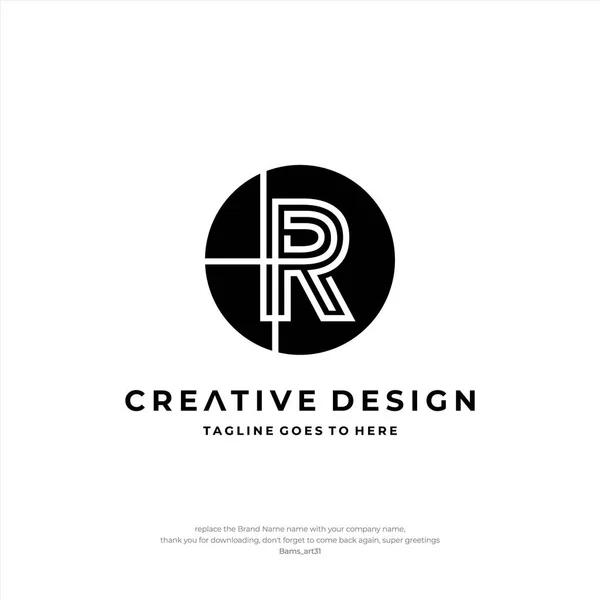 Wstępne Logo List Circle Creative Design — Wektor stockowy