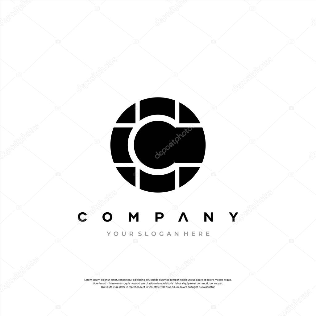 A modern and striking logo featuring a stylized letter C within a circular motif, embodying a minimalist yet bold brand identity
